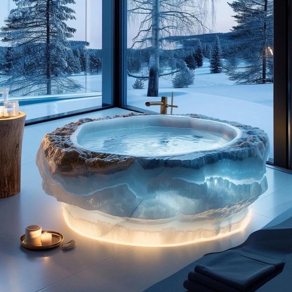 Luxury Stone Baths,Onyx Italian Natural Marble Luxury Bathtub High-End Modern Simple Home Glowing Jade Blue Jade Stone Whirlpool