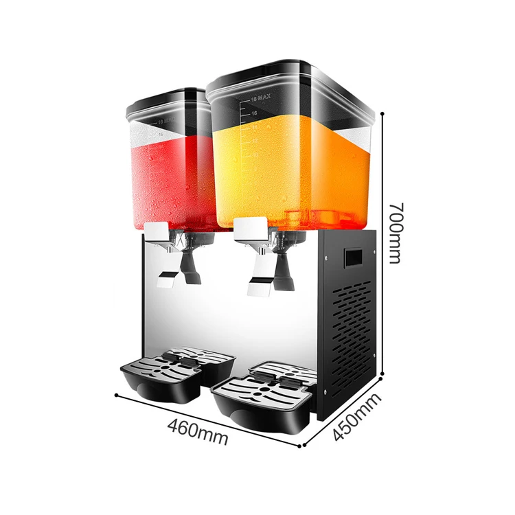 

2 Cylinder Juice Dispenser Beverage Machine Refrigeration Commercial Large Capacity Self-service Juice Machine