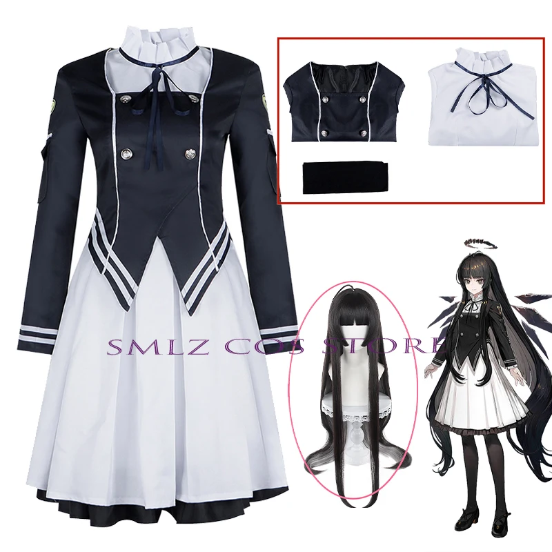 Virtuosa Cospaly Spiel Arknights Arturia Kostüm schwarz Uniform Kleid Perücke Set Anime Party Spiel Outfit für Frau