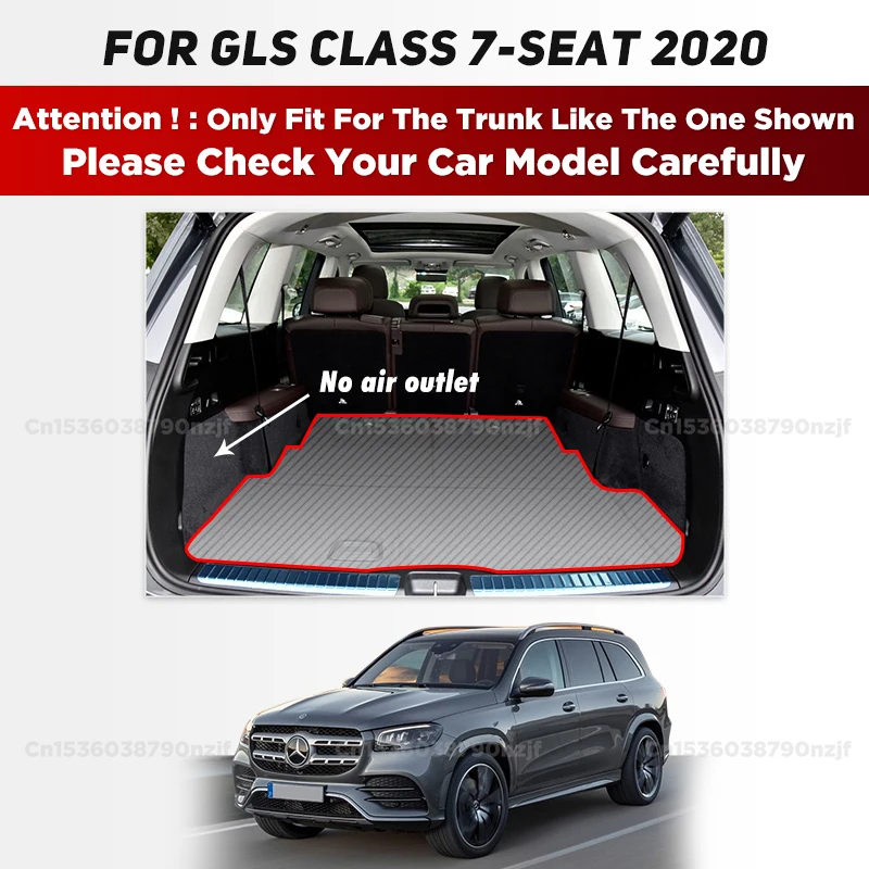 For Mercedes Benz GLS Class X167 7-Seat 2020-2024 23 22 21 3D Car Trunk Mat Cargo Liner Carpet Interior Accessories