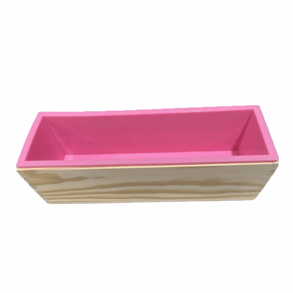 

1200ml Silicone Soap Mold Wooden Box Rectangular Shape Soap Making Mold Flexible Silicone Reusable Rectangle Soap Mold