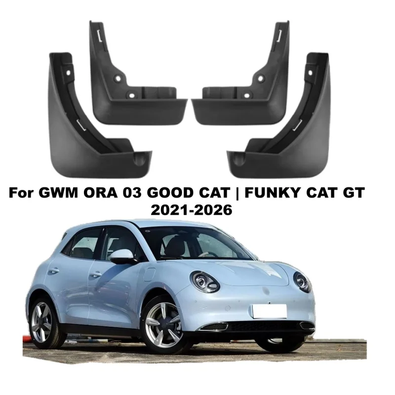Mud Flaps For GWM Funky Cat GT Ora 03 Good Cat 2021‑2026 Car Splash Guards Mudguards No Drilling 4Pcs Wheel Fender Accessories