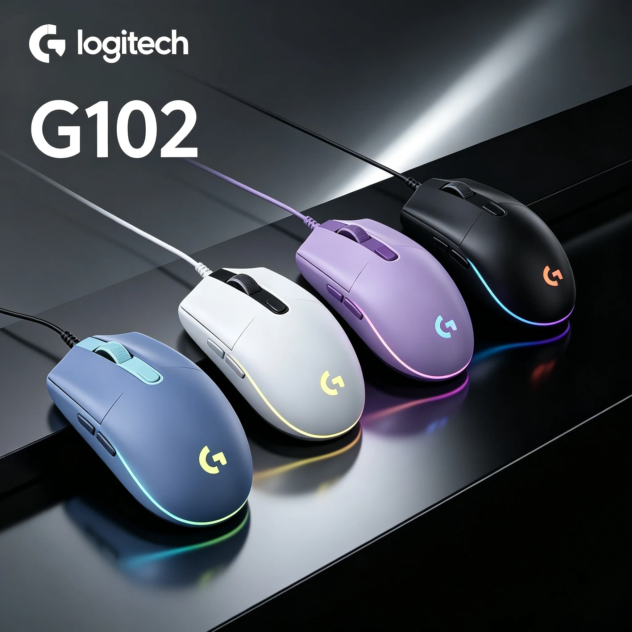 Logitech G102 RGB Wired Gaming Mouse Programmable Keys For CSGO PUBG LOL League of Legends Valorant PC Gamer Mice