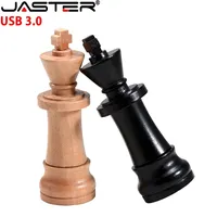 JASTER USB 3.0 Flash Drive Wooden International Chess Pen Drive Maple Memory Stick Black Custom Logo Pendrive 128GB 64GB 32GB