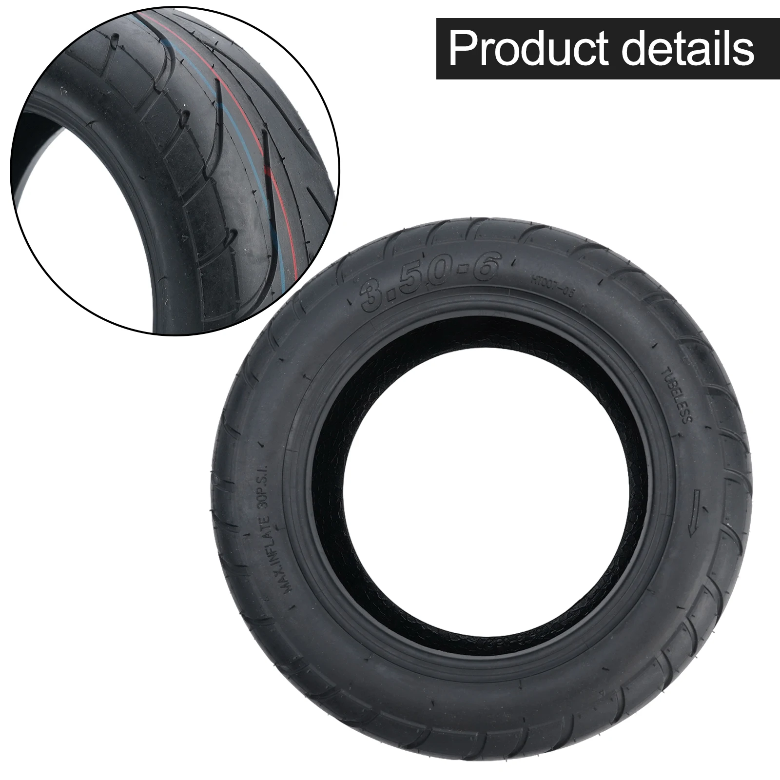 

Electric Scooter Tire 10 Inch Tubeless Tyre For Electric Scooter Rubber Material High Quality Practical To Use