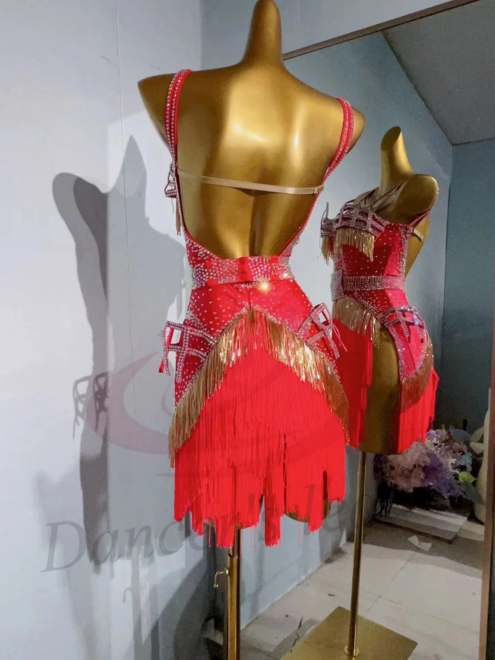 Dança latina adulto crianças vestido ab pedra high-end personalizado grande vermelho borla flor vestido preto piscina tango roupas femininas