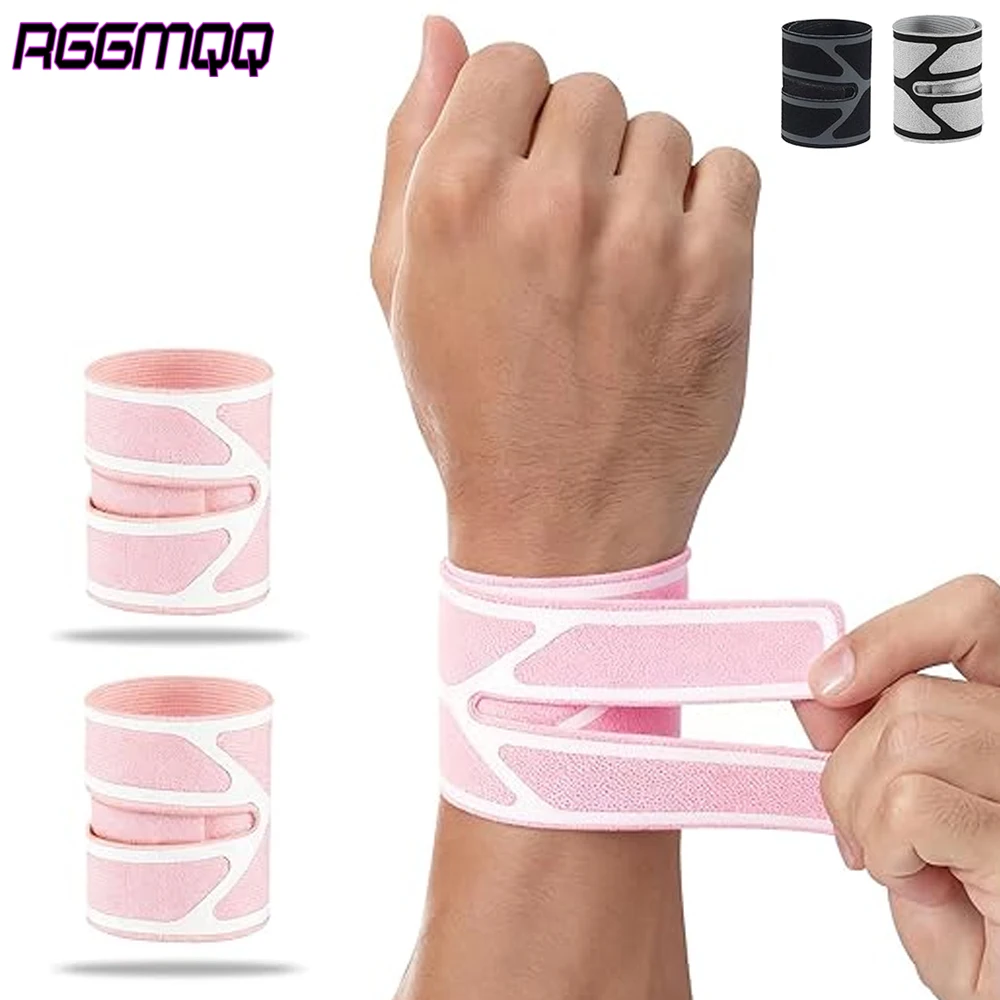 2 Pack Wrist Brace for Right & Left Hand,Ultra-Thin Compression Wrist Band Adjustable Wrist Wrap for Tendonitis,Arthritis,Sports