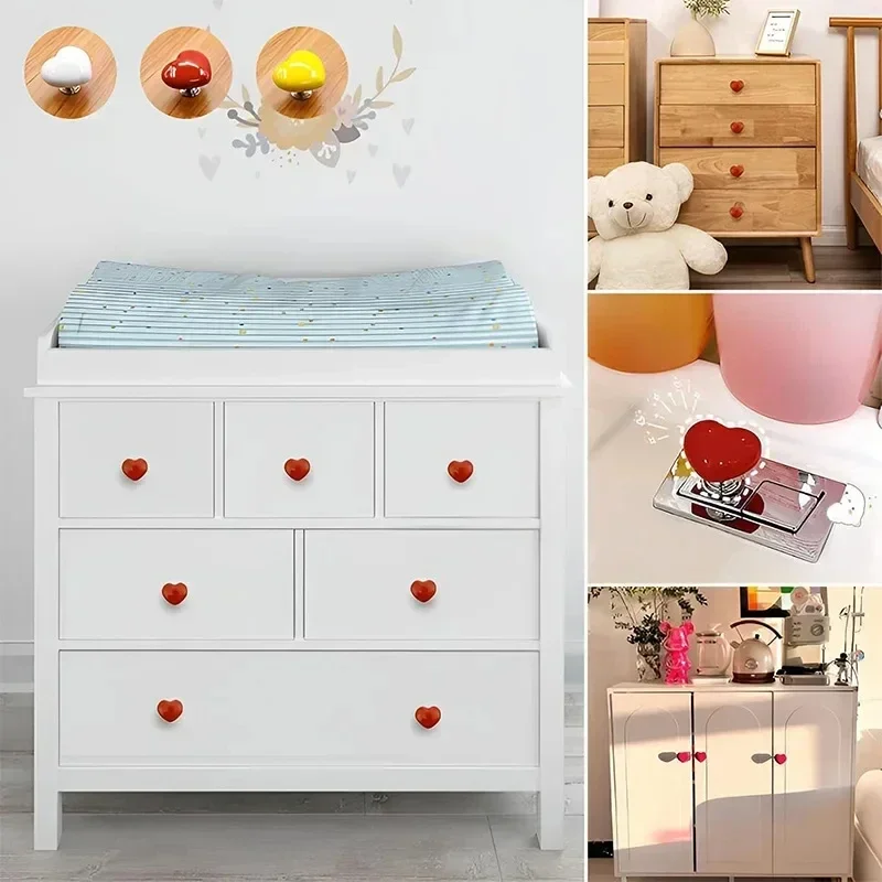 Handle Toilet Press Button Heart Shaped Press Tank Push Switch Toilet Bathing Room Decor Water Press Flush Button Home Tools