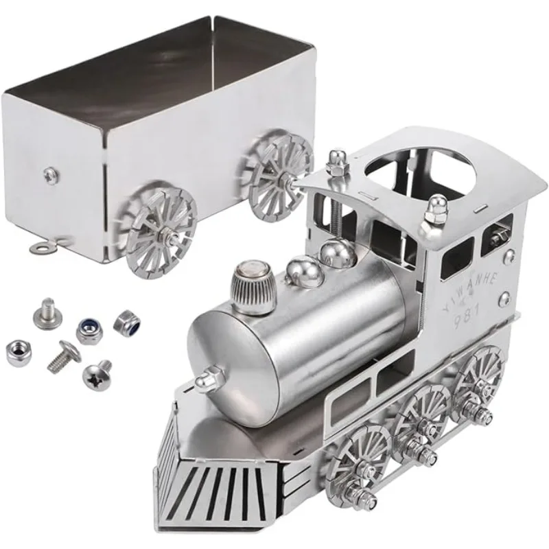 

Model Trains 3D Metal Steam Train Model Stainless Steel Pen Holder Locomotive Toys Collectible Ornaments Decorations Boys Gifts