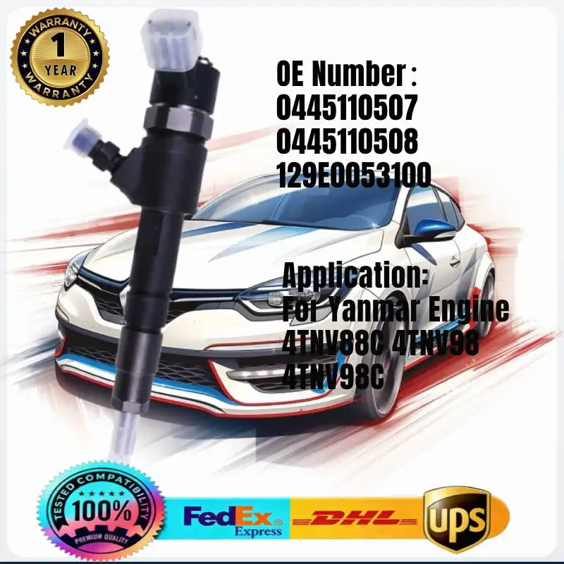 

0445110507 129E0053100 Common Rail Fuel Injector for Yanmar Engine 4TNV88C 4TNV98 4TNV98C