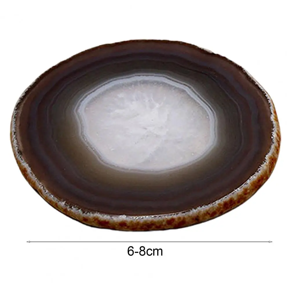 Cup Coaster  Chic Non-slip Irregular Agate Sliced Cup Mat  Round Cup Mat Sliced