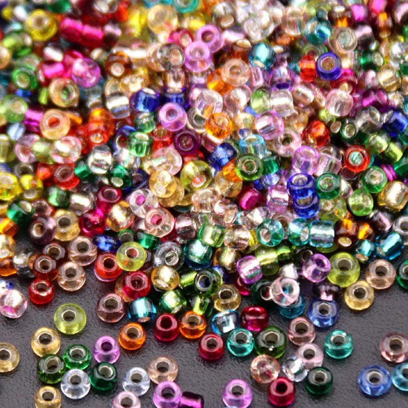 1.5mm 2mm 3mm 30 Colors Transparent Cezch Silver-Line Glass Beads 15/0 12/0 10/0 Spacer Seed Beads for Jewelry Making DIY Sewing