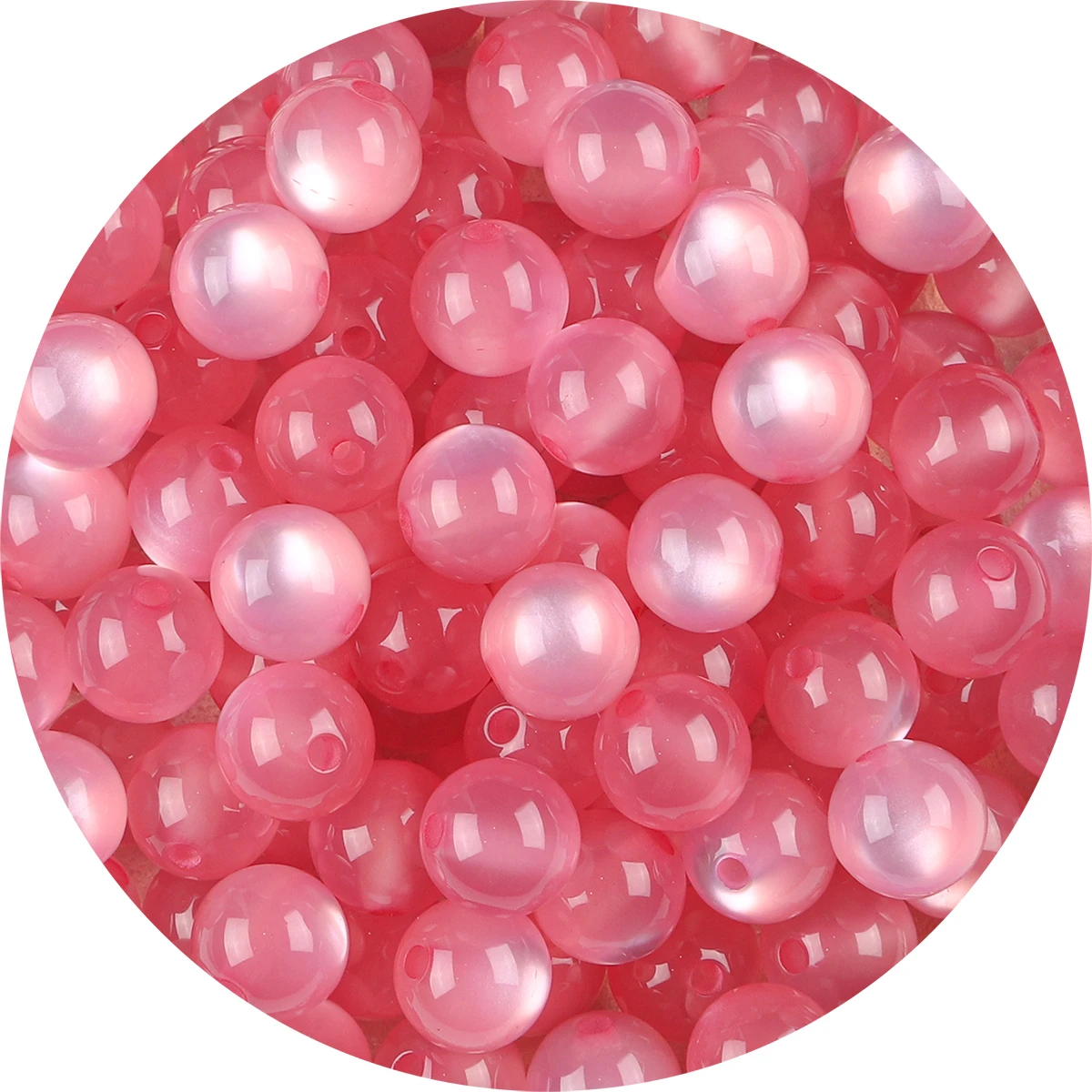 100 teile/paket Harz Nachahmung Cat Eye Runde Perlen Bunte Gerade Loch Lose Perlen Handgemachte Diy Perlen Ohrringe ZubehörBracel