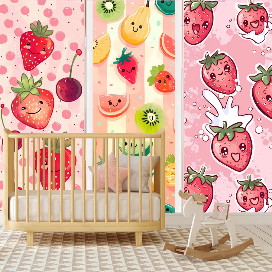 Peel and Stick Wallpaper Optional for Living Room Decoration Walls Papers Home Decor Cartoon Fruit Shop Restaurant Sofa Murals