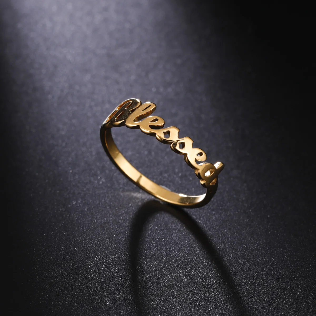 خاتم رسالة مباركة، من الفولاذ المقاوم للصدأ للرجال والنساء، خاتم تميمة مبارك الله، هدية مجوهرات بركة قوة الإيمان المسيحي