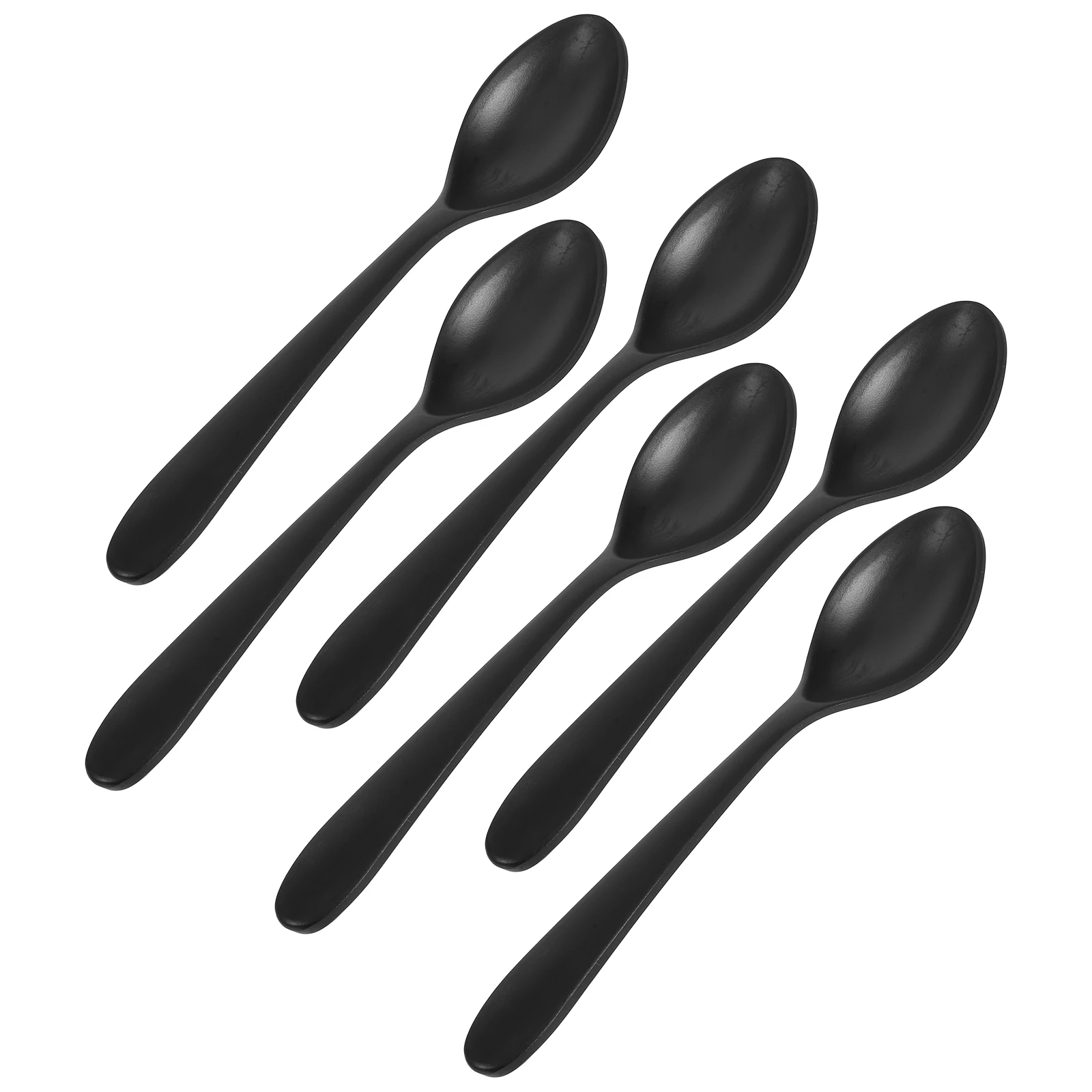 

6pcs Black Melamine Soup Spoon Long H Dinner Spoons Melamine Tableware Ecofriendly Restaurant Tableware
