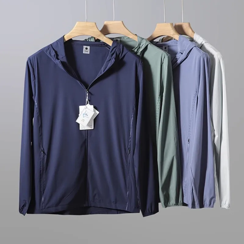 

Охлаждающая ткань Ice Sensation с лазерной перфорацией, летняя мужская кожа с капюшоном Jaet, защита от солнца, полиэфирное волокно 00% Casual Ente...