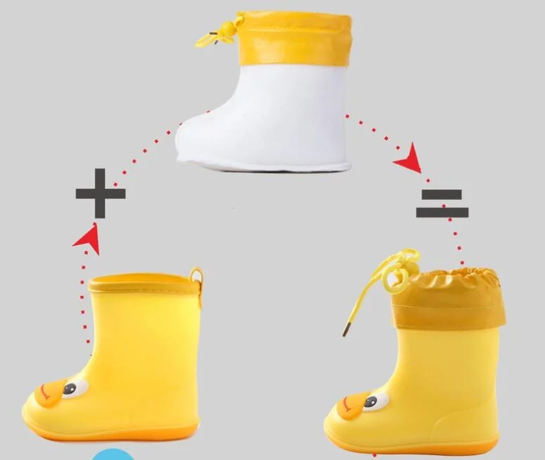 Kinder-Regenstiefel für Jungen und Mädchen, einfarbig, wasserdichte Regenstiefel, bequeme, rutschfeste, langlebige Wasserschuhe für Kinder im Freien