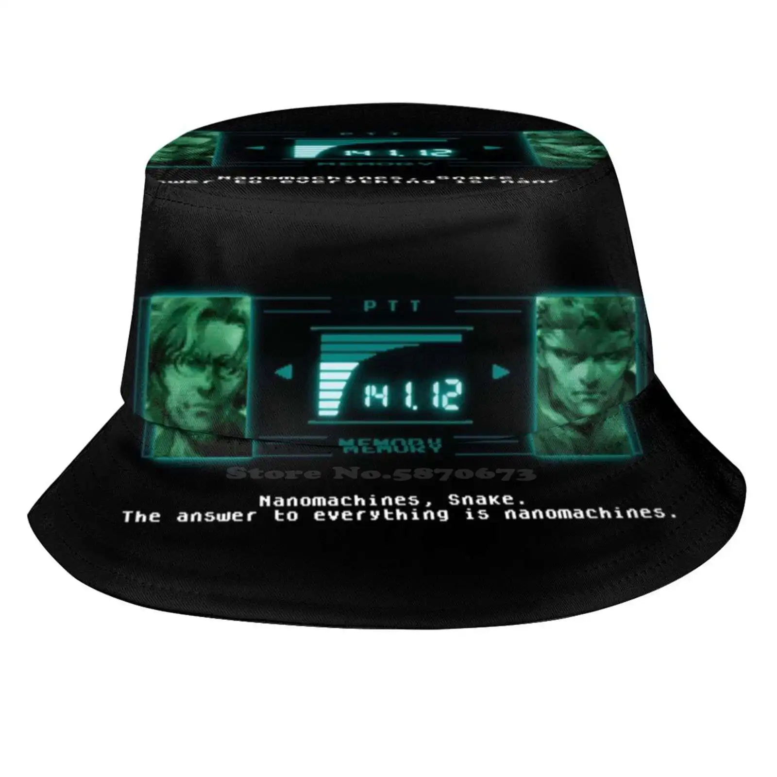 Metal Gear Codec: Nanomachines Sun Cap Fisherman Hat Bucket Hats Metal Gear Solid Mgs Solid Snake Otacon Videogames Codec