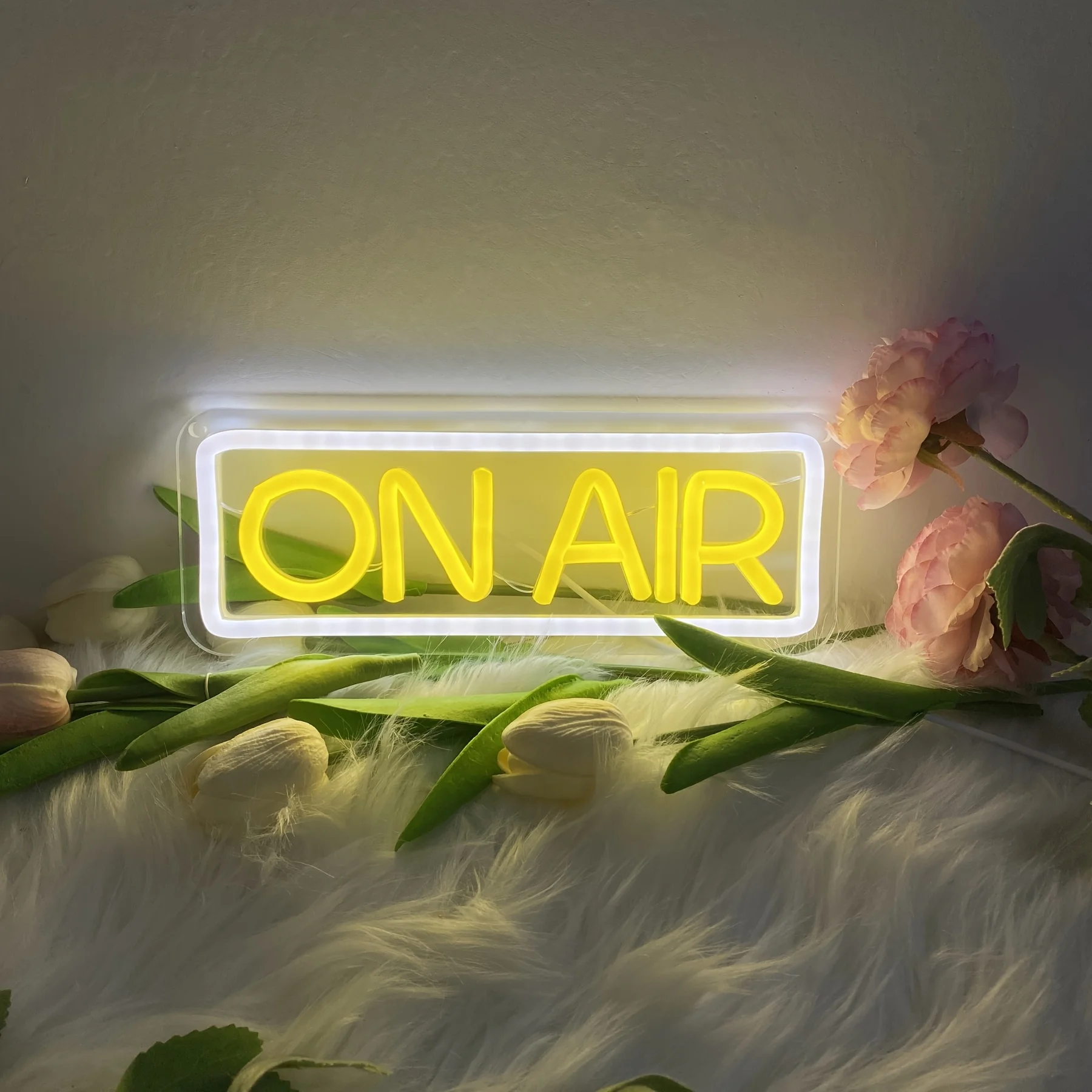 ON AIR Neon Sign - USB-Powered Dimmable LED Light with Dimmer Switch & Button Control, Neon Light Tube Wall Decor for Home