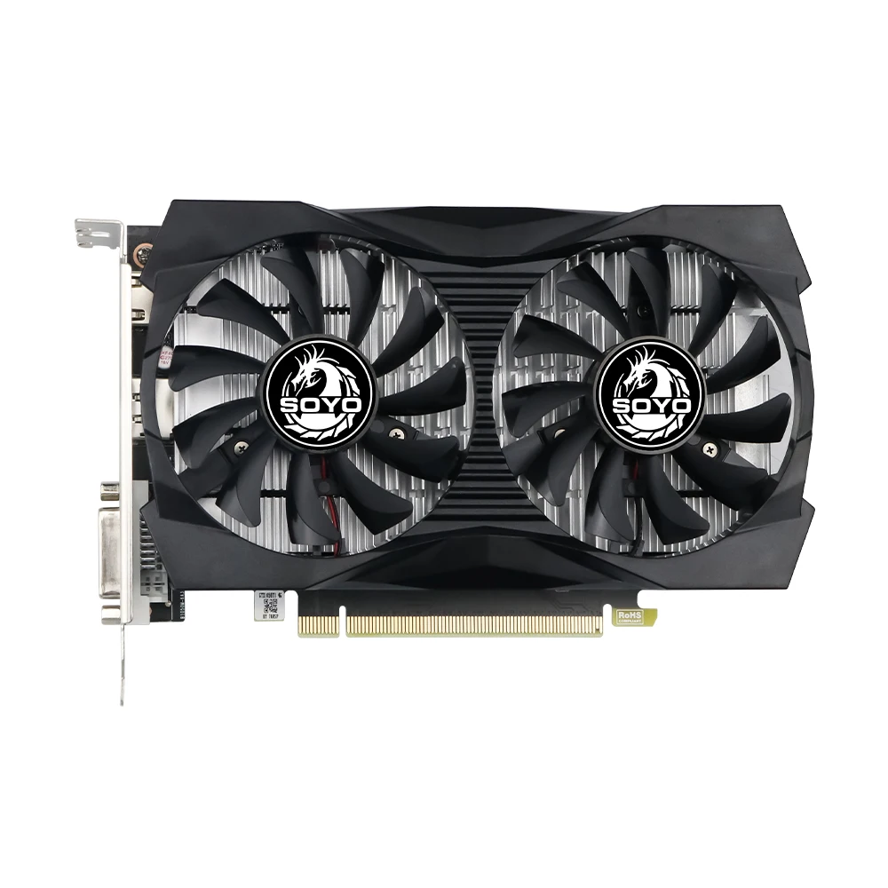 SOYO Graphics Cards NVIDIA GeForce GTX 1050 Ti  4G GDDR5  128bit  HDMI*1 DVI*1 DP*1 Video Card For Desktop Gaming Computer GPU G