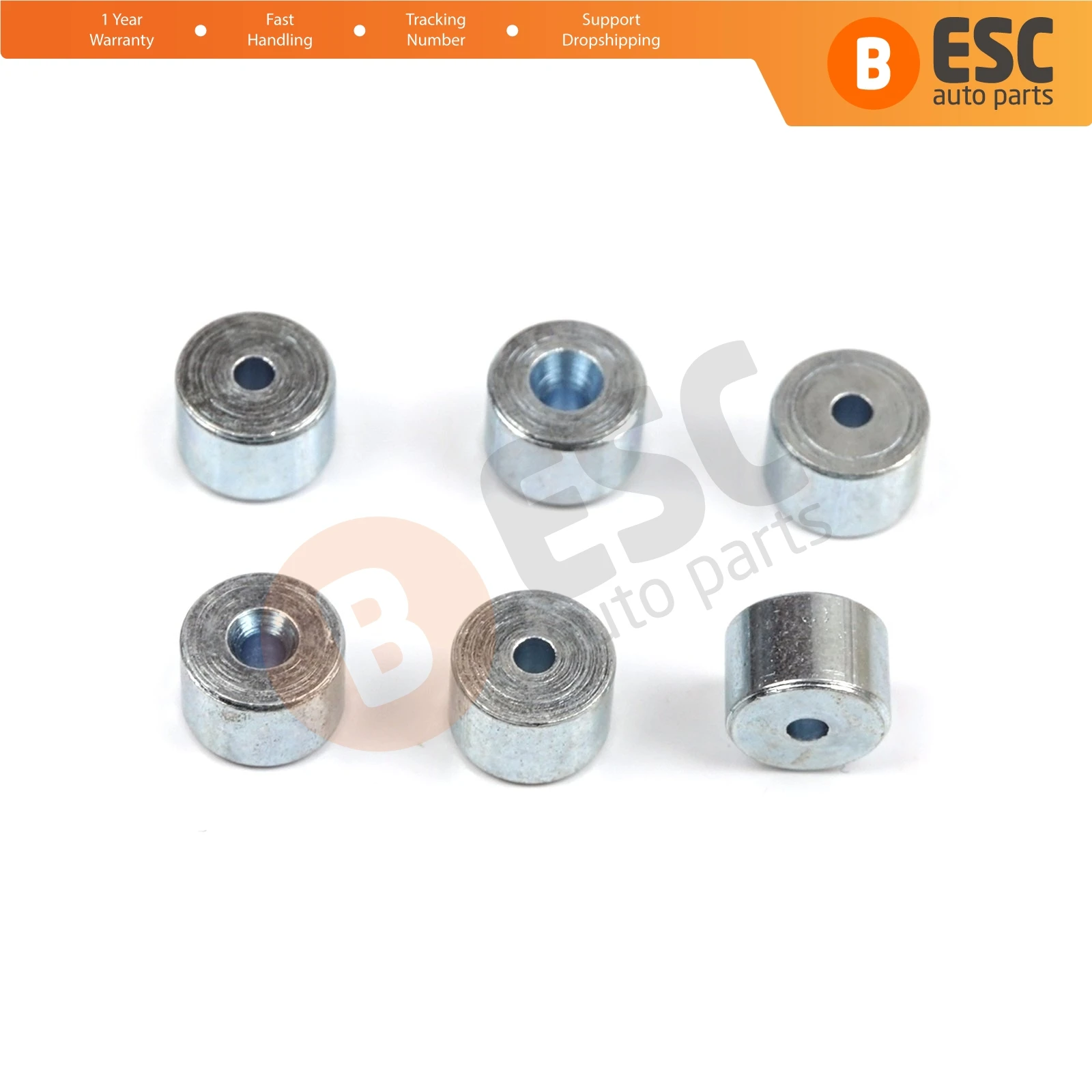 ECR015 100 Pieces Car Window Regulator Winder Repair Steel Cable Wire End Fitting Pin Stop Sleeve Crimp Rivet 6.5x4.5/1.7 mm