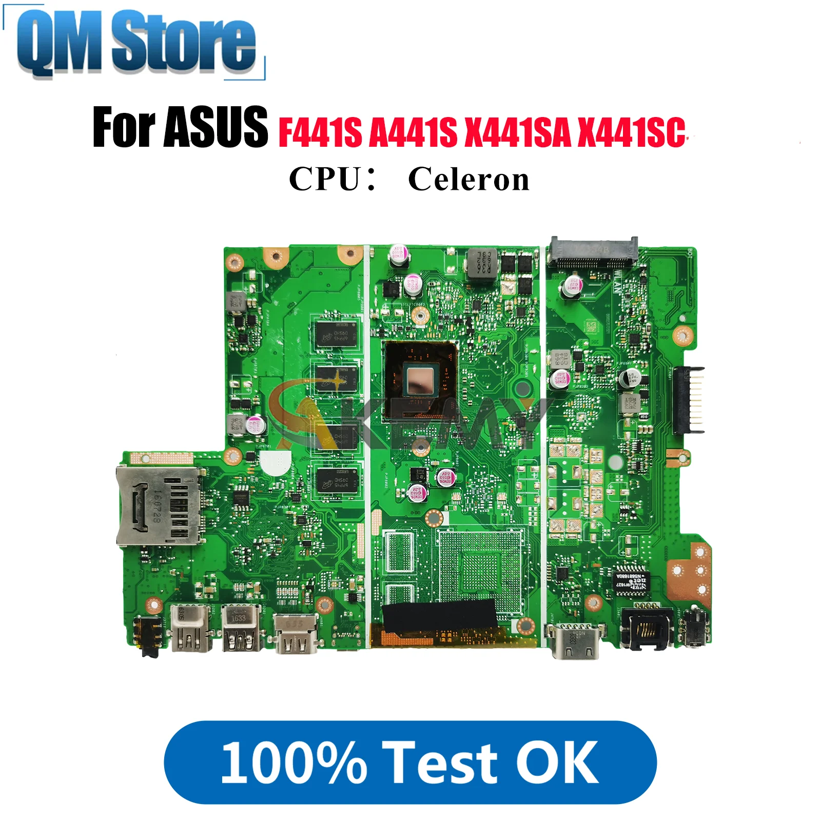 

Материнская плата для ноутбука X441SA для ASUS VivoBook X441S F441S X441SA A441S X441SC с процессором Celeron, 100% тестирование, ОК, быстрая доставка