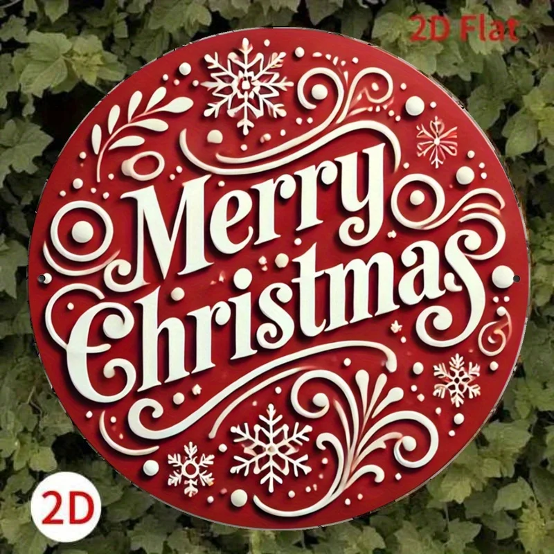 لافتة ألومنيوم معدنية ثنائية الأبعاد لعيد الميلاد الريفي - يجب اقتناؤها للمقاهي المنزلية والمطاعم وعشاق عيد الميلاد - أجواء احتفالية #6