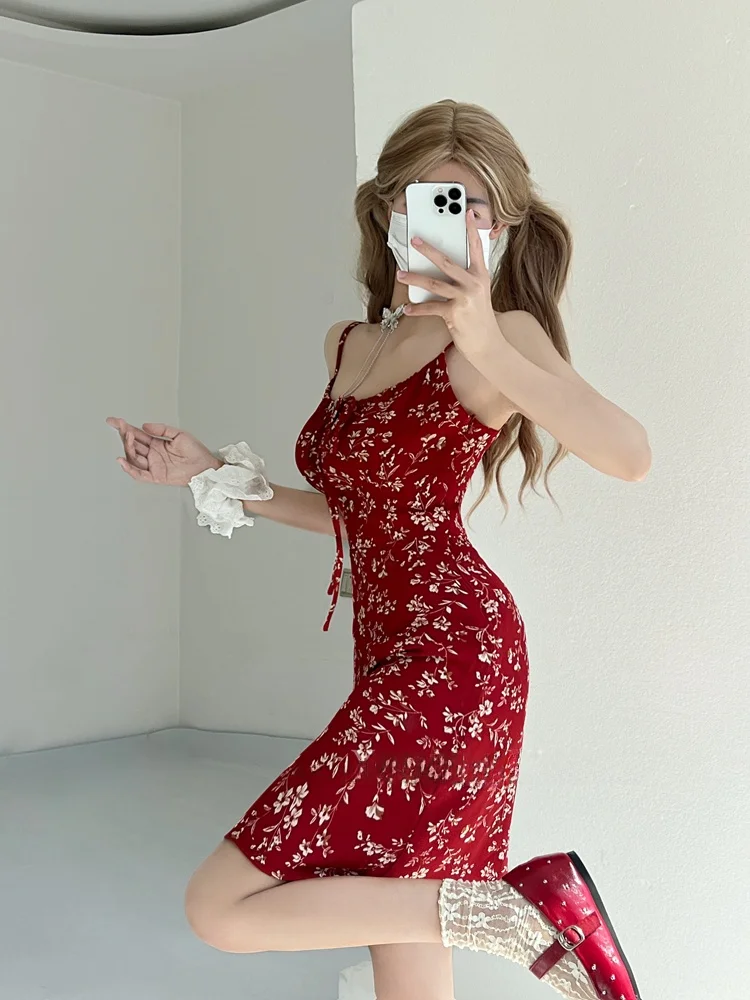 Sommer Blumendruck Off-ulder Dr. Beach Vaion ort Rock Kleine ence Design Sense Rote Farbe Abnehmen Mädchen Dr