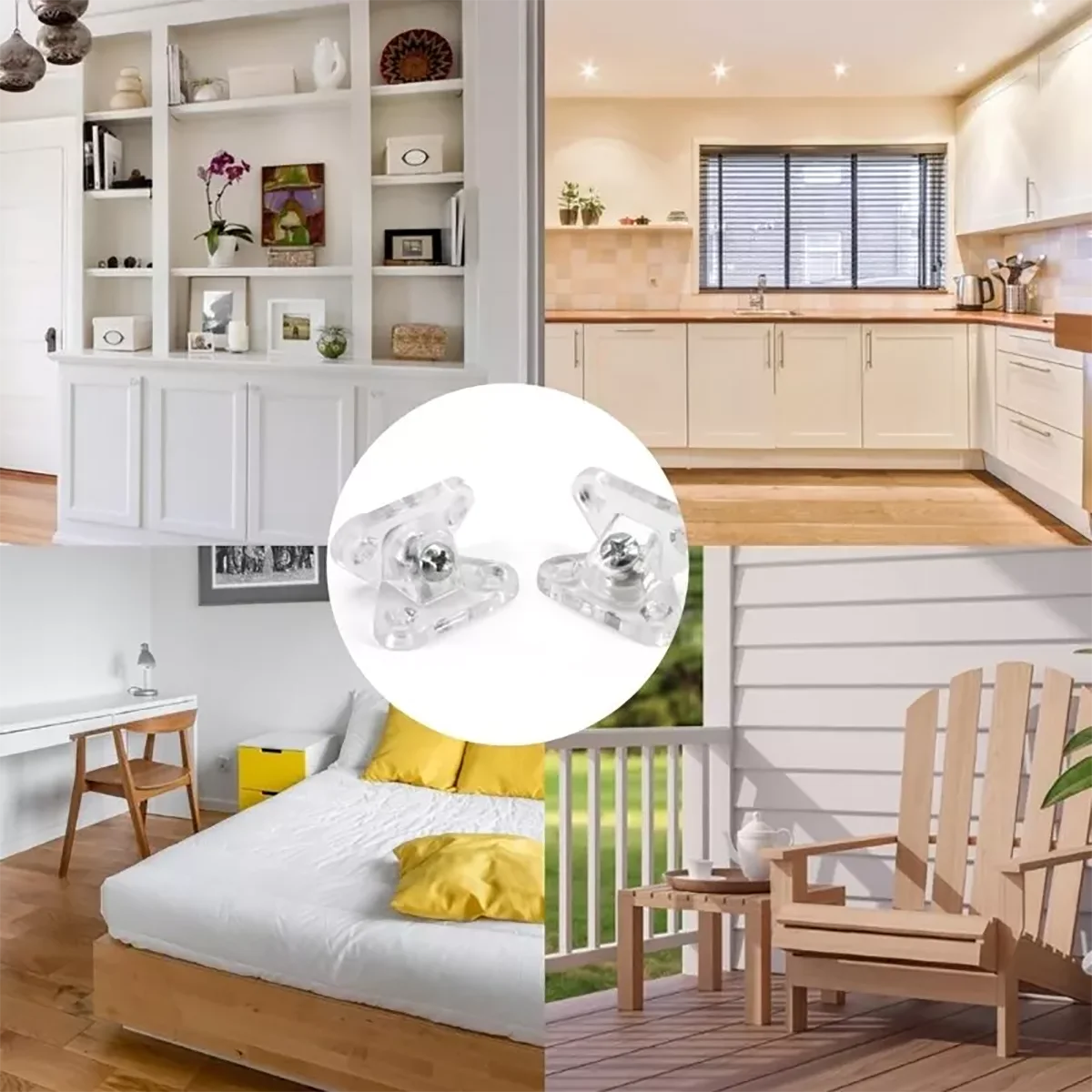 ขายึดมุมใสแบบถอดได้ 1/5/10/20/50 ชิ้น แบบผีเสื้อ รูปตัว L ป้องกันมุมฉาก