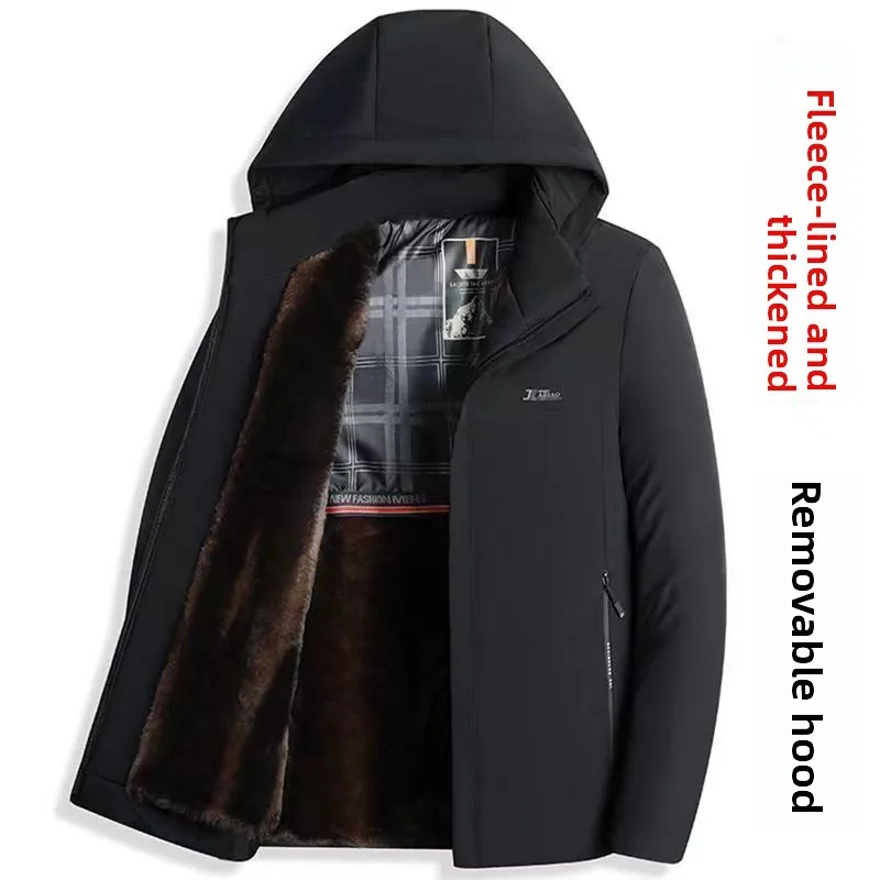 

Мужская хлопковая куртка на подкладке Thiened Fce, зимняя теплая верхняя одежда, пальто большого размера, мужская одежда, повседневная мода