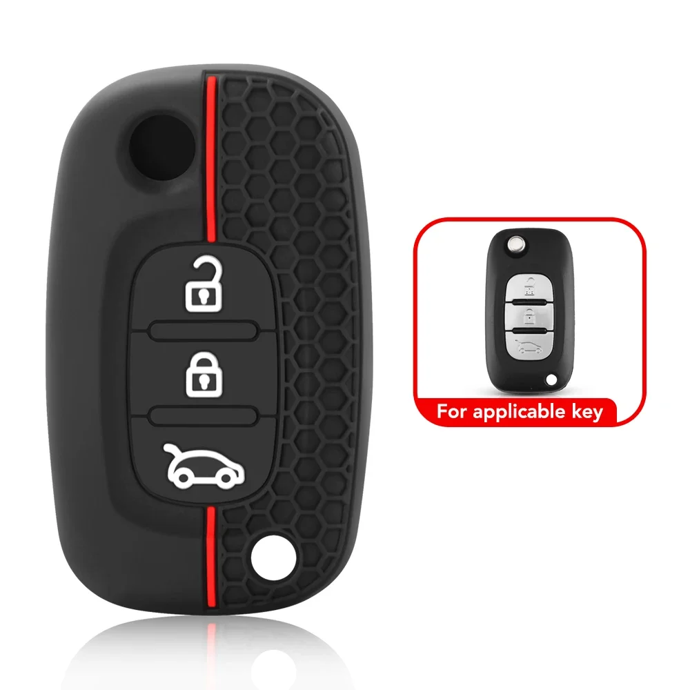 Silicone Car Flip Key Case For Renault Fluence Megane Clio Kangoo Twingo For LADA Priora Vesta Xray Kalina Cover Remote Fob