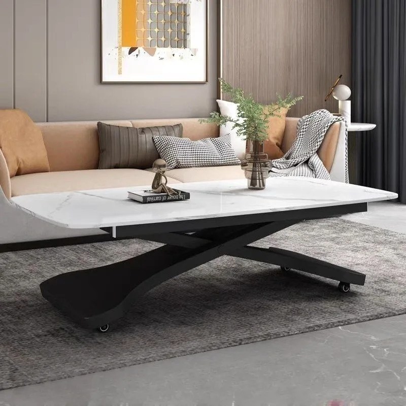 Lifting coffee table dual-purpose movable integrated dining table household small apartment multi-functional rectangular table