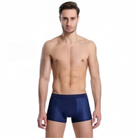 4PCS Men's Summer Mesh Ice Silk Underwear Breathable Comfortable Boxer Briefs Large Size Mid Waist Flat Corner Underpants