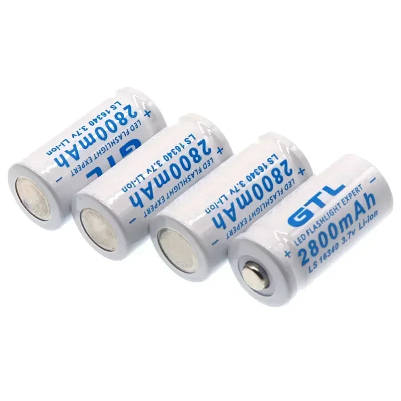 New High capacity 2800mAh Rechargeable 3.7V Li-ion 16340 Batteries CR123A Battery For LED Flashlight For 16340 CR123A Battery