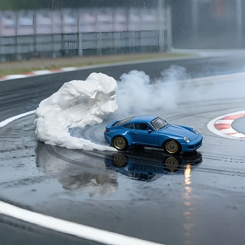 Realistic car smoke effect, micro drift and combustion model, advanced accessories, car model construction, desktop decoration