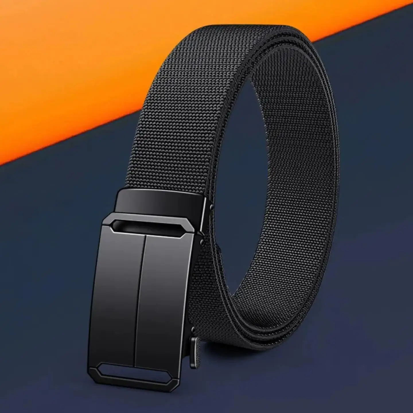Elastic Waist Belt Casual Canvas Tactical Automatic Buckle No Punching Men's Women's Military Training Pants Belt for Youth