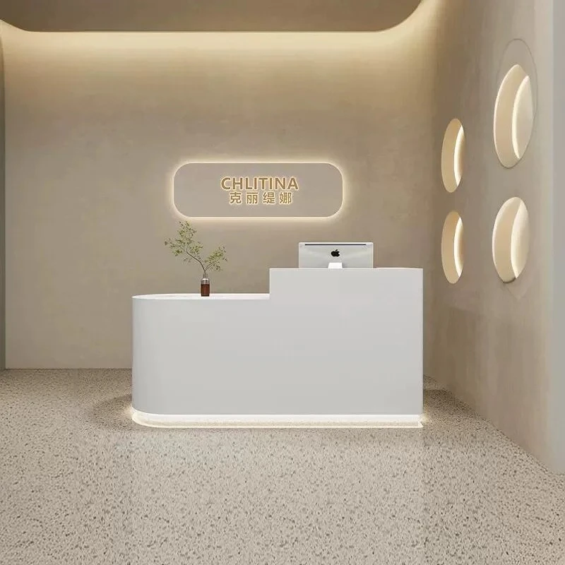 Mostrador de Recepción para Tienda de Ropa Francesa, Barra Moderna de Lujo para Salón de Belleza, Mostrador de Caja, Muebles Comerciales, Atril de Conferencia FYRD
