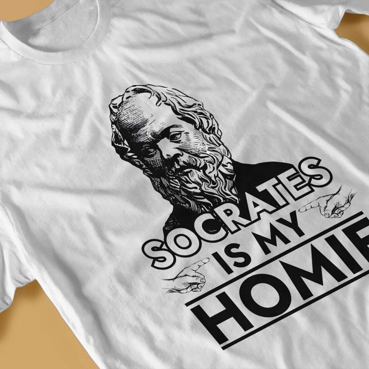 Philosopher Man TShirt Socrates Is My Homie Distinctive T Shirt Graphic Streetwear Hipster