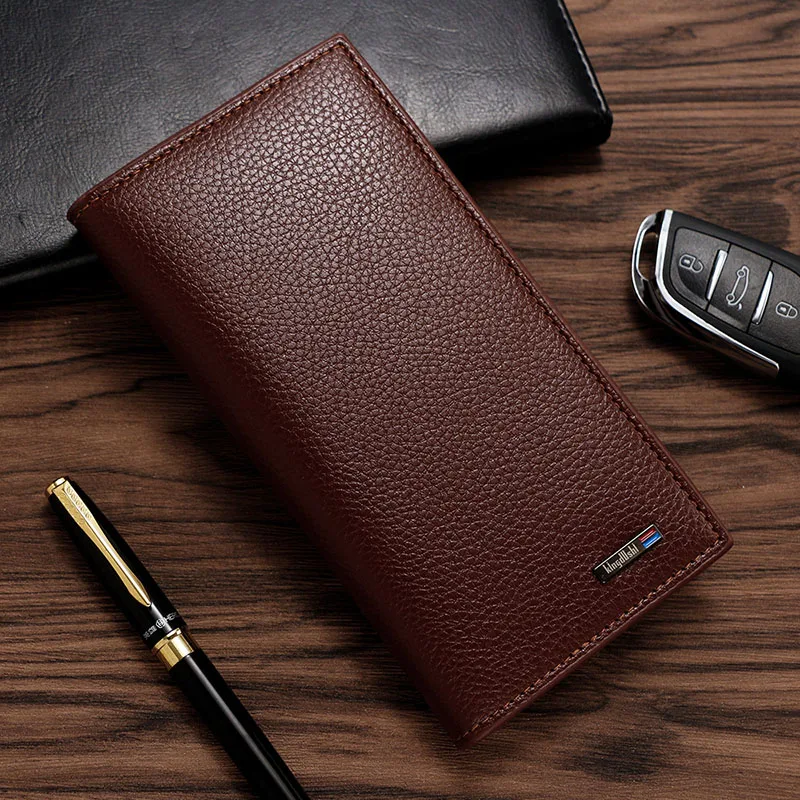 

new men's long wallet with multiple card slots for mobile phones, student card bag, large capacity soft pu leather wallet