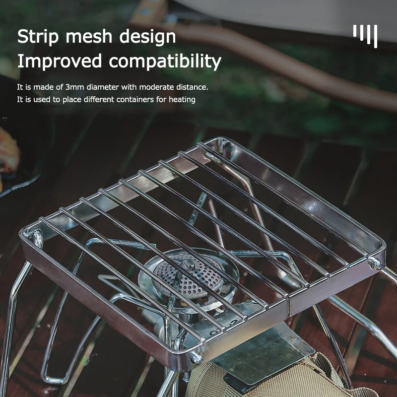

Мини-подставка для гриля из нержавеющей стали, складная подставка для посуды, термостойкий кронштейн для противня, для кемпинга и походов на природе