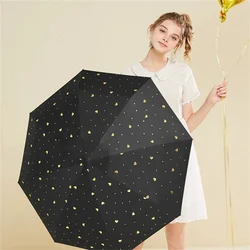 1 piece of love pattern parasol, anti-ultraviolet and rainproof sun umbrella, small and portable, ultra-light pocket umbrella, 5