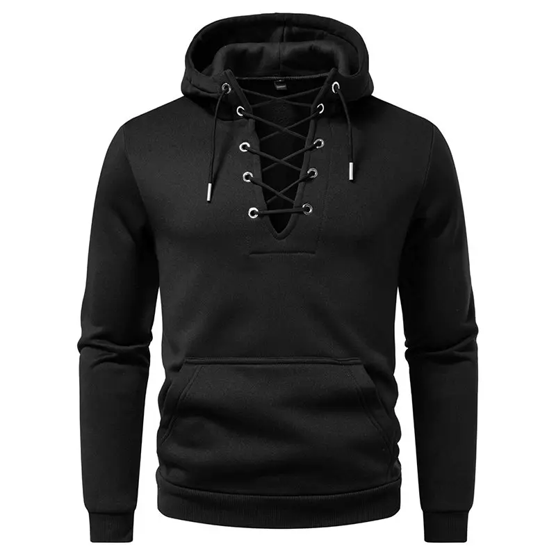 Men's Essential Daily Hoodie, Soft Long Sleeve Pullover with Adjustable Drawstring Hood, Comfortable Casual Wear Clothing