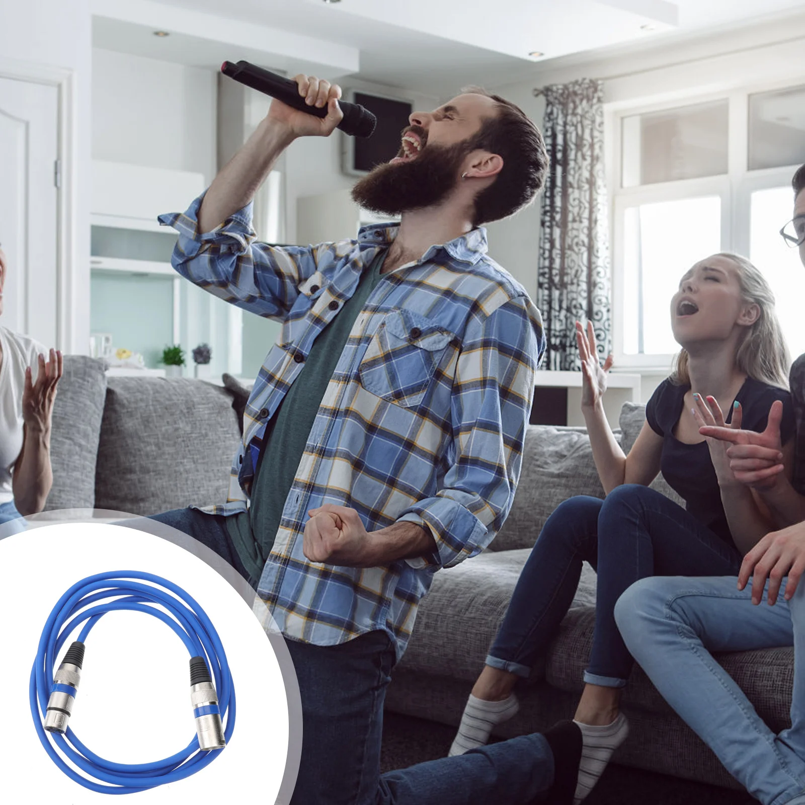 

2m Xlr 3 Pin Microphone Cable Lightweight Rugged Construction Metal Connectors Awg Wire Shielded Microphone Cable