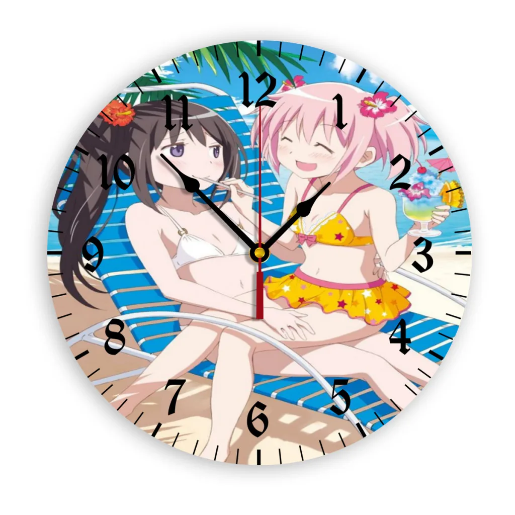 Puella Magi Madoka Magica Wall Clock Modern 3D for Home Office Hotel Restaurant School Decoration