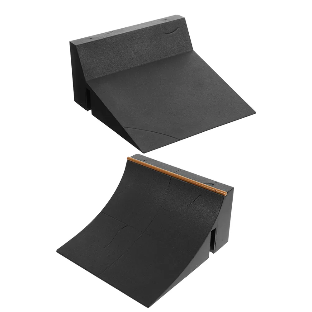 2 pezzi di rampa per skateboard da dito riutilizzabile in plastica per bambini, allenamento per bomboniere, regalo, oggetti di scena per ostacoli, parti, parco scooter