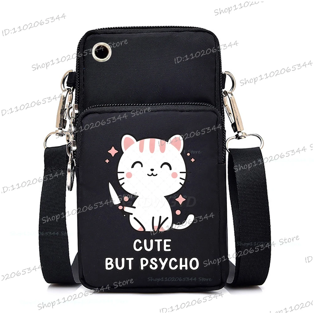 المرأة حقيبة الهاتف المحمول الصغيرة الكرتون ميمي الحيوان نمط محفظة حقيبة يد في سن المراهقة بنين بنات مضحك القطط الاتجاه حقيبة كروسبودي صغيرة #6