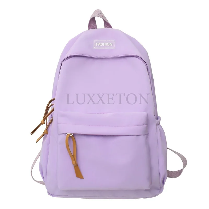 Large Capacity Women Backpack Travel Bag Casual Nylon Student School Bag Solid Color Fashion Backpack Girls School