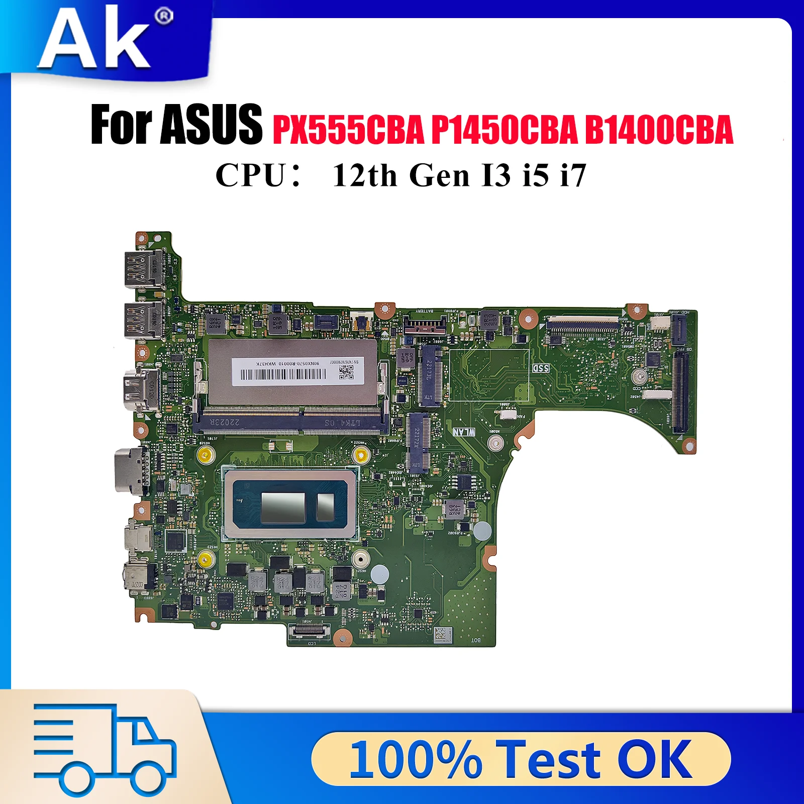 

B1400CBA Материнская плата для ноутбука ASUS ExpertBook PX555CBA P1450CBA B1400CB B1400CCBA Материнская плата для ноутбука с 12-го поколения I3 i5 i7