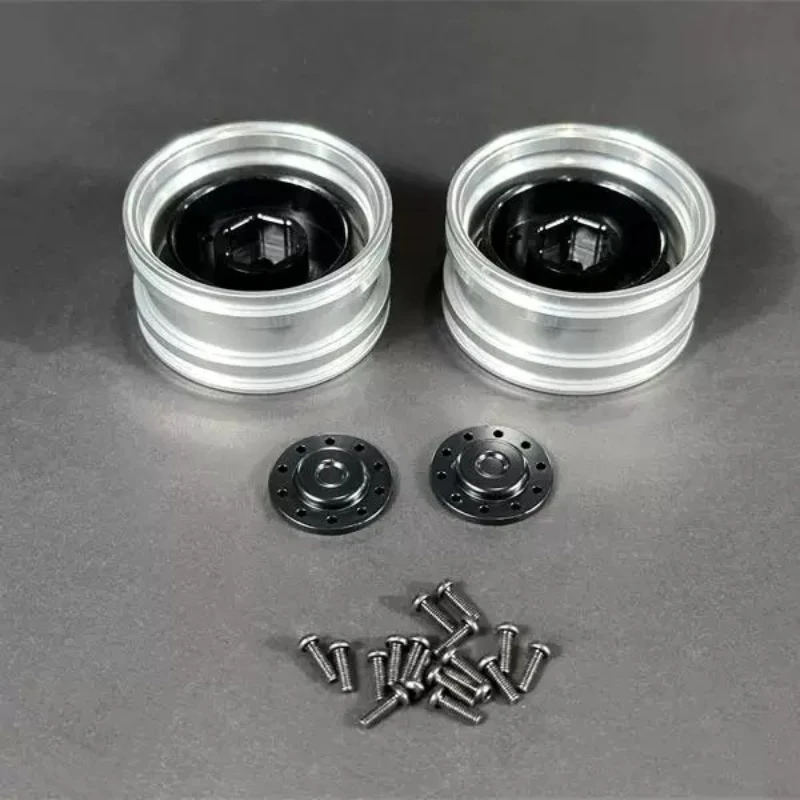1/14 Scale Dump Truck Replica Front Wheel Rim Aluminum Alloy Wheel Rim Set DIY Remote Control Model Upgrade Accessories